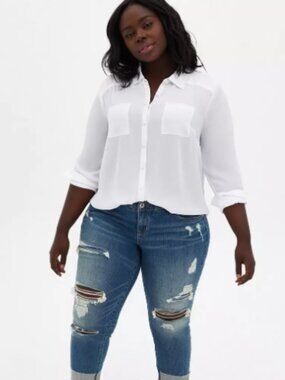 Madison Georgette Button-Up Long Sleeve Shirt